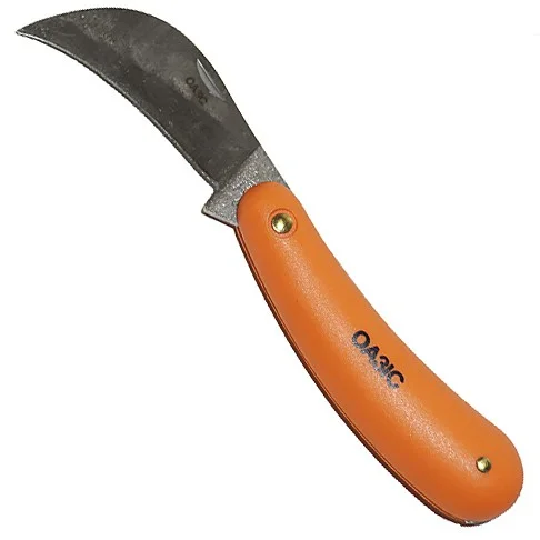 Нож садовый раскладной с пластиковой рукояткой, ОАЗИС - Фото 2