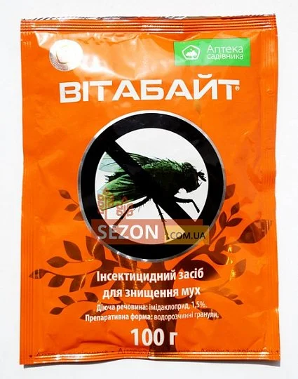 Витабайт 100 г инсектицид для уничтожения мух, Укравит - Фото 2