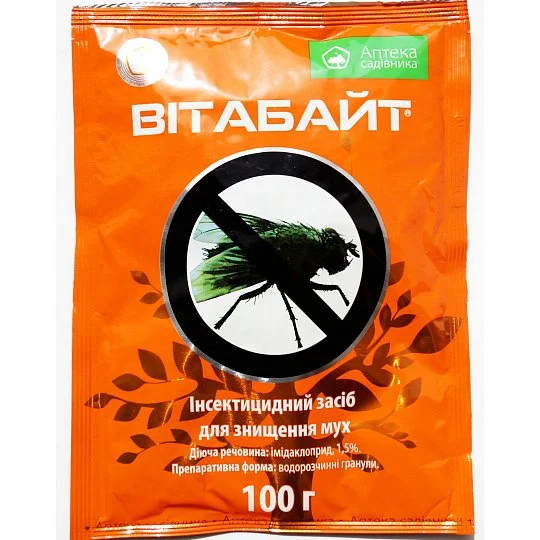 Витабайт 100 г инсектицид для уничтожения мух, Укравит