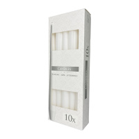 Свічка столова декоративна 10 шт біла, Bispol