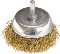 Щетка для дрели 50 мм торцевая, со шпилькой, латунная проволока (744759), Matrix