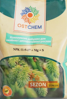 Комплексное удобрение для хвойных и декоративных растений 1 кг NPK 11-9-17+5Mg+9S, Ostchem