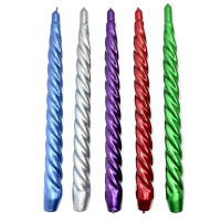 Свічка кручена перламутрова 25,5 см 45 шт 5 кольорів