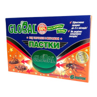 Глобал ловушка синяя от тараканов и муравьев 6 шт синяя