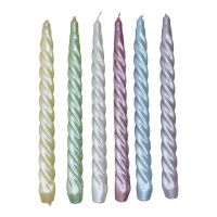 Свічка декоративна кручена світлий мікс 25,5 см, упаковка 45 шт