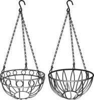 Підвісне кашпо 25,4 см сталеве з ланцюгом та гаком 53,5 см (690168), Palisad