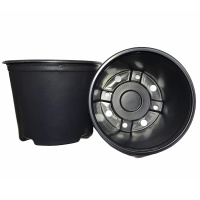 Горщик 90 мм 0,33 л чорний з перфорацією