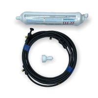 Набір жовтий форсунка малий. 7 шт 0,4 мм с-ма Туман + трубка 9 м + трійник чорн.7 шт + фільтр + адаптер