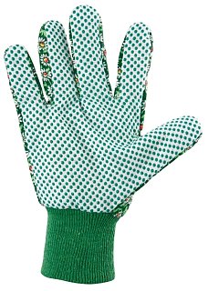 Рукавички садові бавовняні з ПВХ точкою розмір M (67762), Palisad