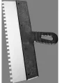 Шпатель зубчатый 150 мм из стали, зуб 6х6 мм, с пластмассовой ручкой (85459), Сибртех