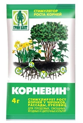 Корневин 4 г стимулятор роста корней у черенков, рассады, луковиц, GREEN BELT