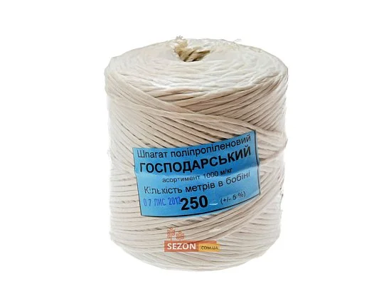 Шпагат полипропиленовый 250 м вторичное сырье 1000 м/кг