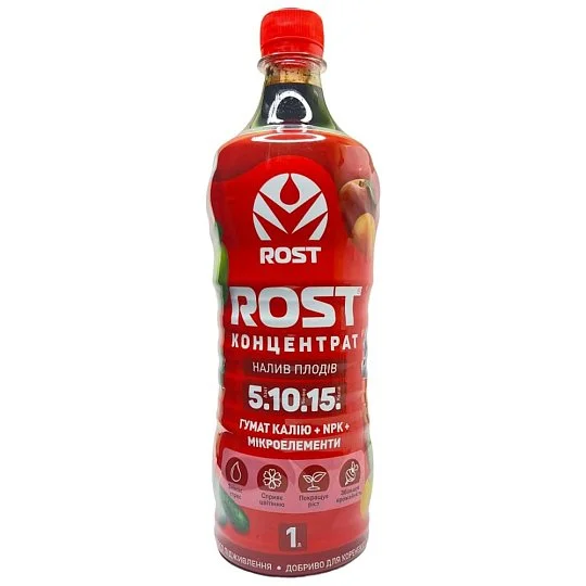 Rost-концентрат 1 л 5+10+15 азотное органо-минеральное удобрение, Киссон