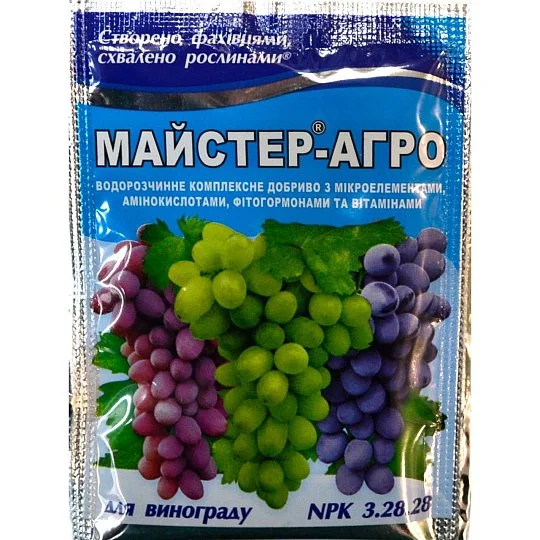 Удобрение Мастер Агро NPK 3-28-28 для винограда 25 г