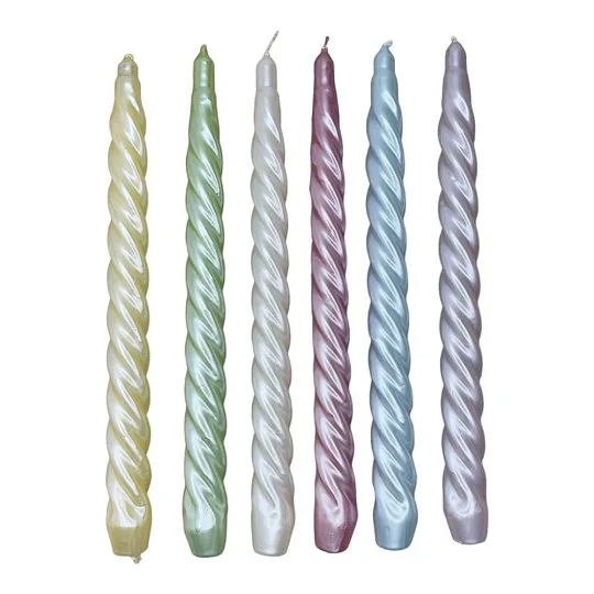 Свічка декоративна кручена світлий мікс 25,5 см, упаковка 45 шт