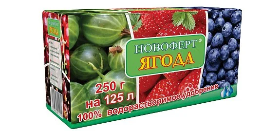 Удобрение Ягода 250 г NPK 12-12-36+1MgO+S+МЭ водорастворимое, Новоферт