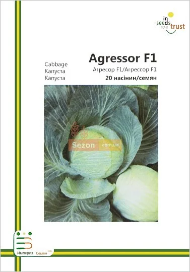 Капуста Агресор F1 б/к середньопізня 20 насінин європакет, Імперія Насіння - Фото 2