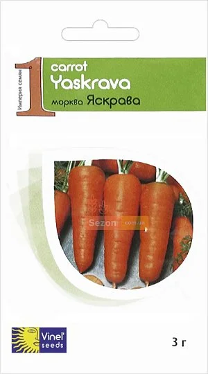 Морковь Яскрава 3 г среднеспелая, Vinel' Seeds
