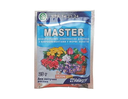 Удобрение Мастер Агро NPK 14-21-24 для цветущий растений 25 г - Фото 2