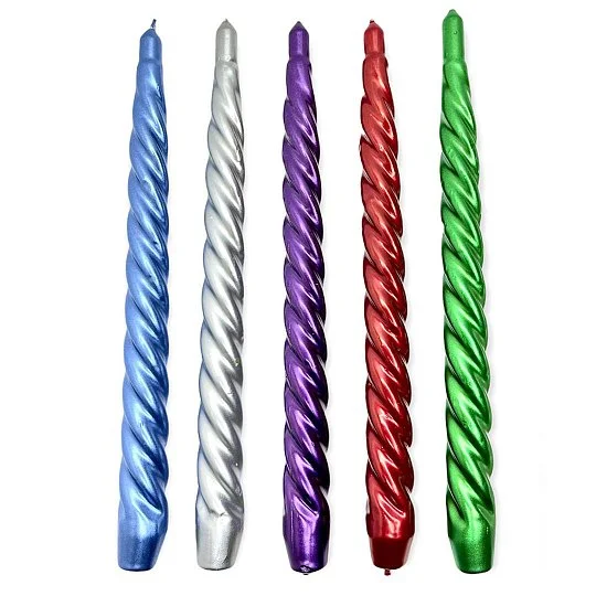 Свічка кручена перламутрова 25,5 см 45 шт 5 кольорів