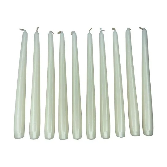 Свічка столова декоративна 10 шт кремова, Bispol - Фото 2