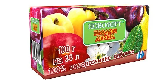 Удобрение Плодовые деревья 100 г NPK 12-3-25+8СаО+0,8Fe+0,5B+МЭ, Новоферт