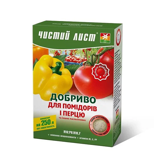 Удобрение Чистый лист 300 г для томатов и перца, Kvitofor