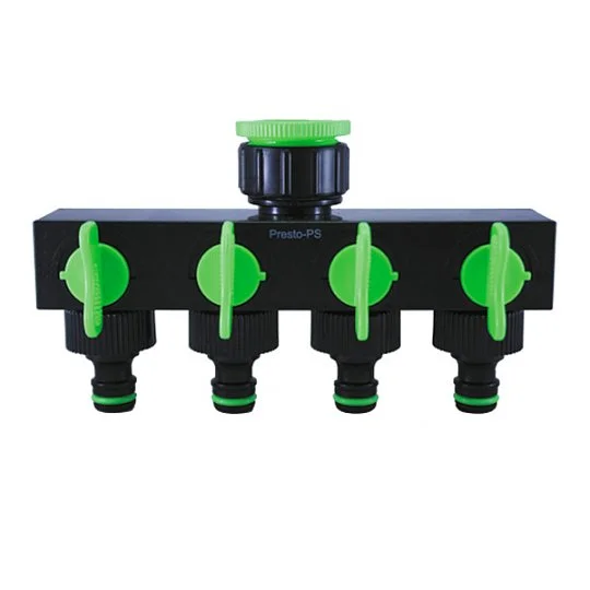 Кран на четыре выхода с внутренней резьбой 3/4"-1", Presto