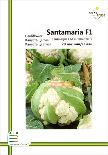 Капуста Сантамария F1 цветная среднеспелая 20 семян европакет, Империя Семян