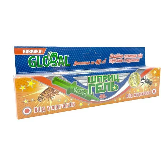 Глобал 40 г гель-шприц від тарганів та мурах