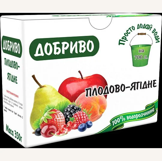 Удобрение Плодово-ягодные 350 г NPK 12-11-36+1MgO+1S+MЭ водорастворимое, ПДВ