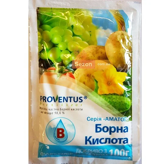 Борная кислота 100 г комплексное микроудобрение, Proventus