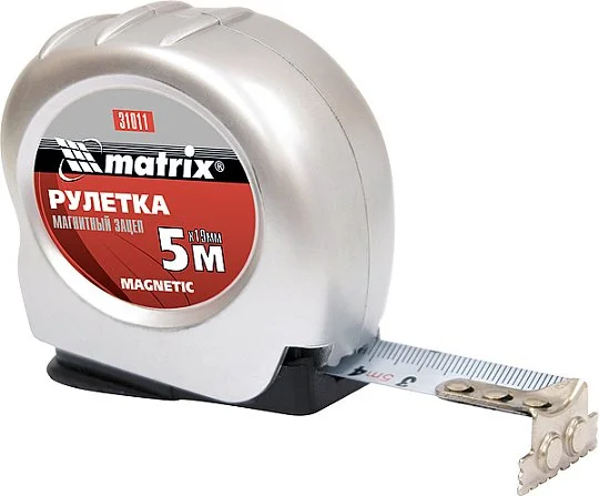 Рулетка Magnetic 7,5 м магнитный зацеп (31012), Matrix