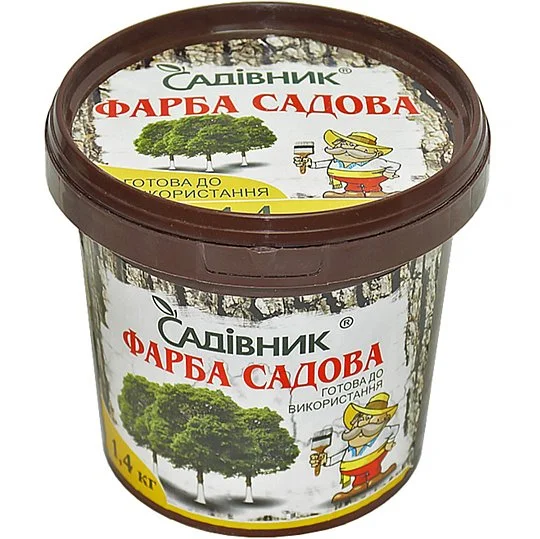 Краска садовая для деревьев 1,4 кг, Садовник