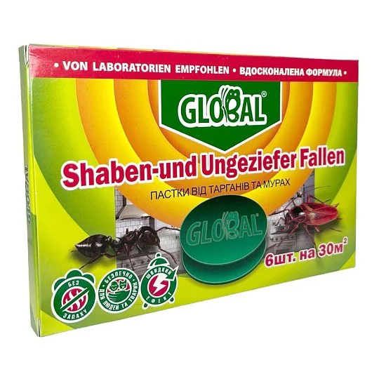 Глобал ловушка зеленая от тараканов и муравьев 6 шт