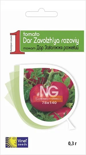 Томат Дар Заволжя рожевий 0,3 г для переробки кущової, Vinel' Seeds