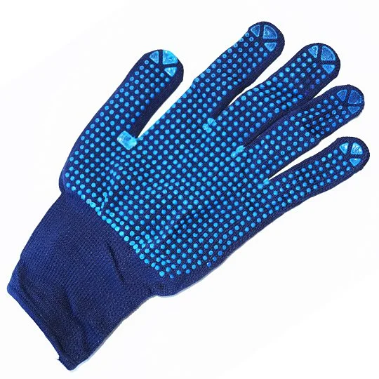 Перчатки трикотажные синие в точку А-16