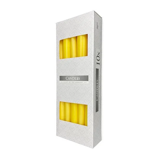 Свічка столова декоративна 10 шт жовта, Bispol
