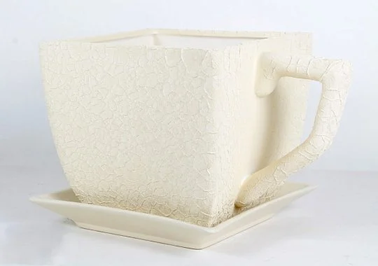 Вазон керамический Чашка с блюдцем - Фото 2