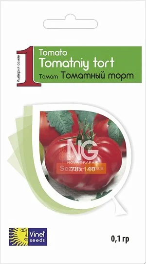 Томат Томатный торт 0,1 г крупноплодный высокорослый, Vinel' Seeds