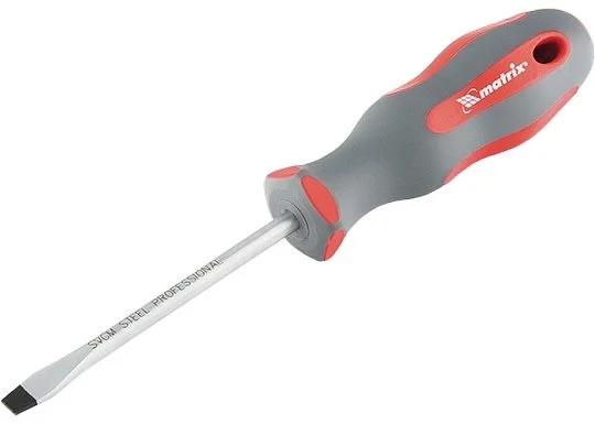 Отвертка плоская Profi SL5,0 х 75 мм сталь SVСM (11962), Matrix