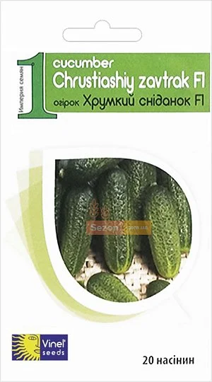 Огірок Хрусткий сніданок F1 20 насіння бджолозапильний ранній, Vinel' Seeds