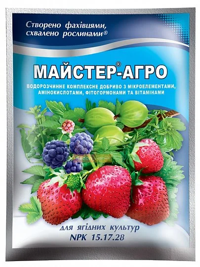 Удобрение Мастер Агро NPK 15-17-28 для ягодных культур 100 г