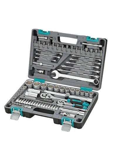 Набор инструмента 82 предмета 1/2", 1/4" пластиковый кейс (14105), STELS
