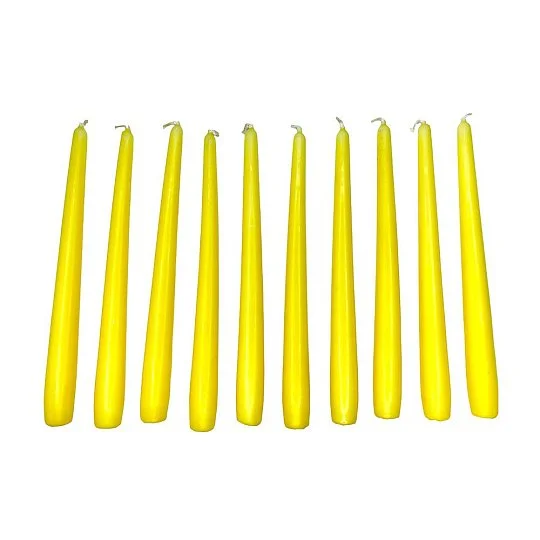 Свічка столова декоративна 10 шт жовта, Bispol - Фото 2