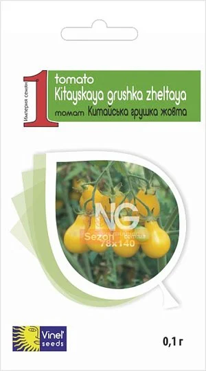 Томат Китайская грушка желтая 0,1 г высокорослый среднеспелый, Vinel' Seeds